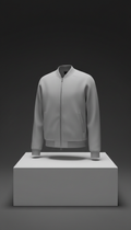 Stone Grey Minimalist Bomber Jacket
